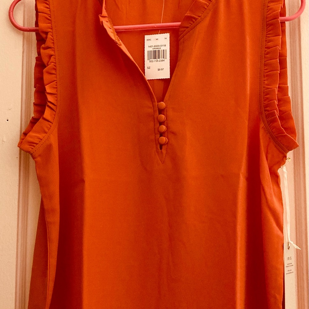 NWT Juniors Medium Orange Blouse